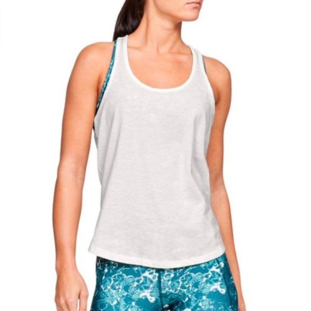 NWT Under Armour Women’s Live X Back Tank Top White Sz XL